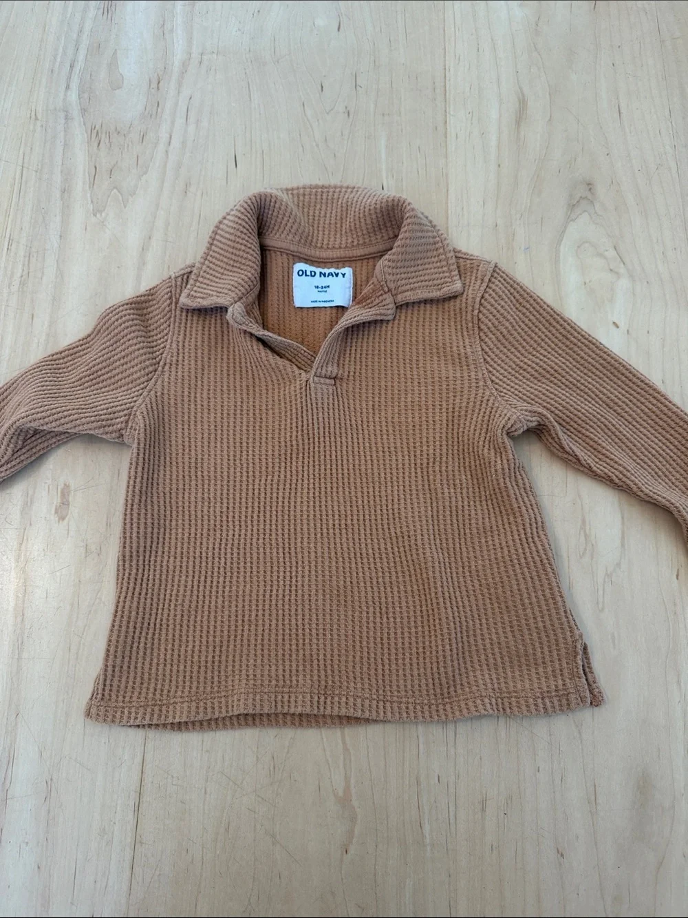 Old Navy Toddler Waffle-Knit Top in Caramel Brown